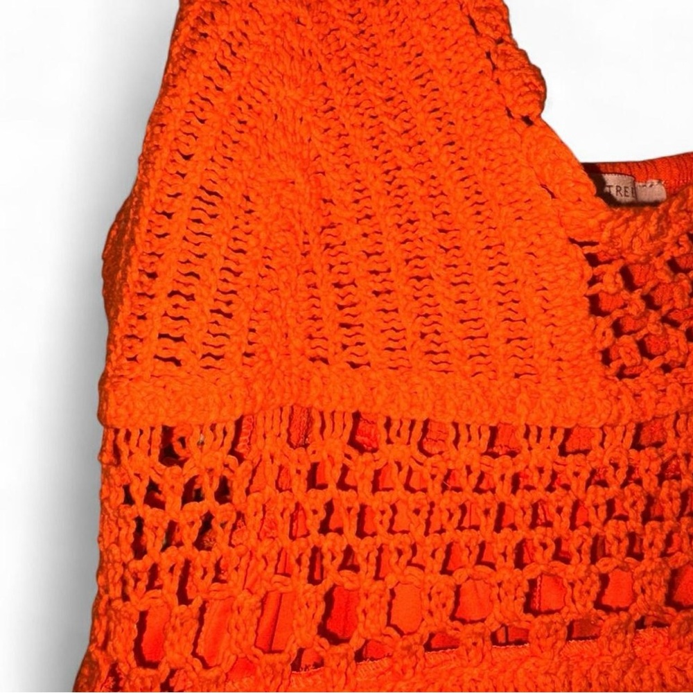 Love Tree Orange Crochet Spaghetti Strap Dress - Size L ๐งก๐ - Picture 3 of 6